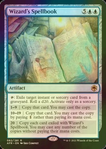 画像1: [FOIL] ウィザードの呪文書/Wizard's Spellbook 【英語版】 [AFR-青R] (1)