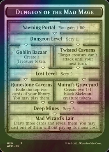 画像1: [FOIL] 狂える魔道士の迷宮/DUNGEON OF THE MAD MAGE & ゴブリン/GOBLIN 【英語版】 [AFR-トークン] (1)