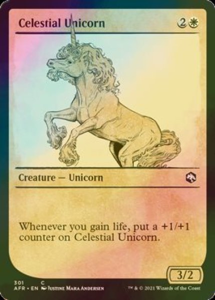 画像1: [FOIL] 天界のユニコーン/Celestial Unicorn (ショーケース版) 【英語版】 [AFR-白C] (1)