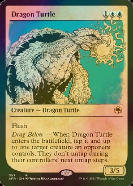 画像1: [FOIL] 竜亀/Dragon Turtle (ショーケース・海外産ブースター版) 【英語版】 [AFR-青R] (1)