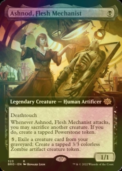 画像1: [FOIL] 肉体装置技師、アシュノッド/Ashnod, Flesh Mechanist (拡張アート版) 【英語版】 [BRO-黒R] (1)