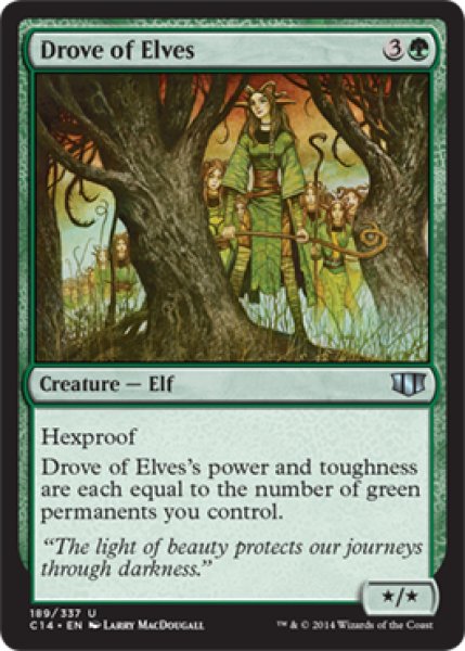 画像1: エルフの集団/Drove of Elves 【英語版】 [C14-緑U] (1)