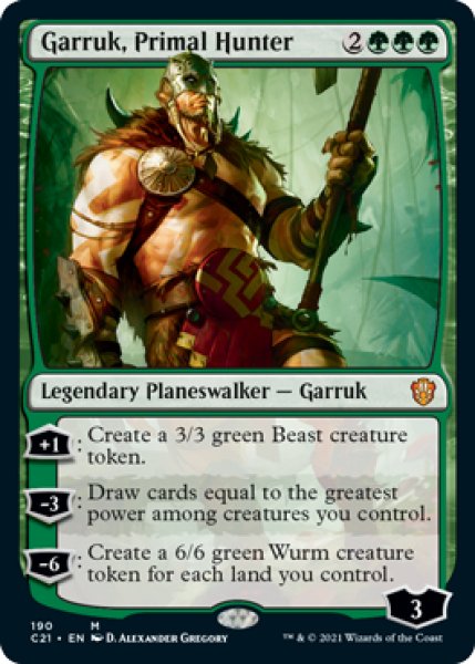 画像1: 原初の狩人、ガラク/Garruk, Primal Hunter 【英語版】 [C21-緑MR] (1)
