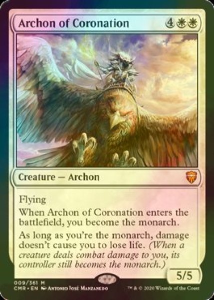 画像1: [FOIL] 戴冠のアルコン/Archon of Coronation 【英語版】 [CMR-白MR] (1)