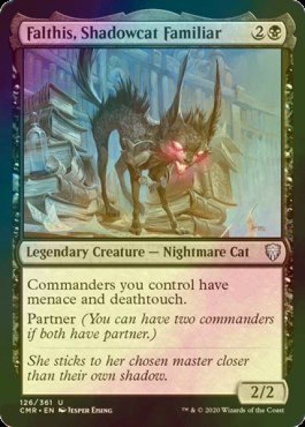 画像1: [FOIL] 影猫の使い魔、ファルティス/Falthis, Shadowcat Familiar 【英語版】 [CMR-黒U] (1)