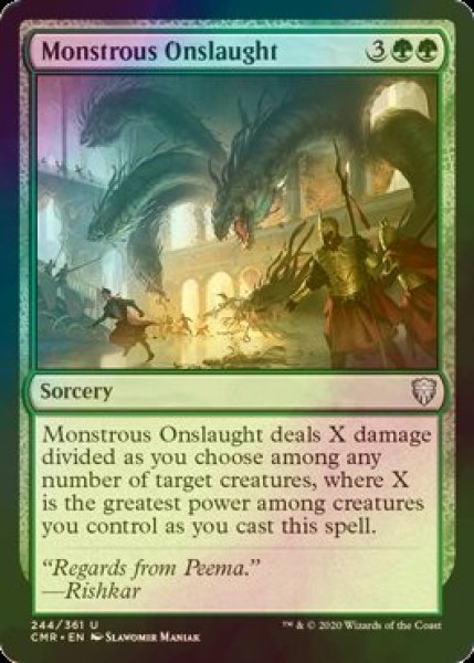 画像1: [FOIL] 巨怪の猛攻/Monstrous Onslaught 【英語版】 [CMR-緑U] (1)