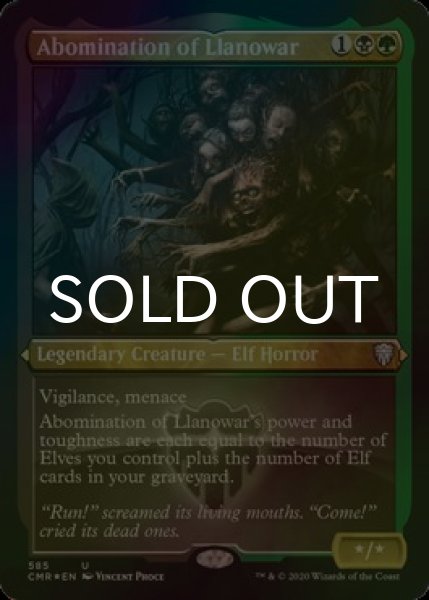 画像1: [FOIL] ラノワールの異形/Abomination of Llanowar (エッチング仕様) 【英語版】 [CMR-金U] (1)