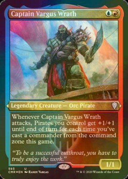 画像1: [FOIL] 憤怒船長バーガス/Captain Vargus Wrath (エッチング仕様) 【英語版】 [CMR-金U] (1)