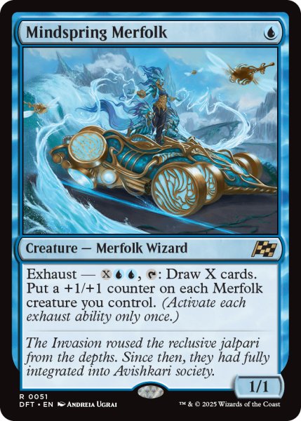 画像1: 思考の泉のマーフォーク/Mindspring Merfolk 【英語版】 [DFT-青R] (1)