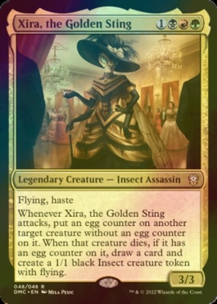 画像1: [FOIL] 黄金の一刺し、ジラ/Xira, the Golden Sting (海外産ブースター版) 【英語版】 [DMC-金R] (1)