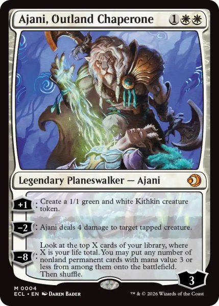 画像1: 辺境地の御目付役、アジャニ/Ajani, Outland Chaperone 【英語版】 [ECL-白MR] (1)