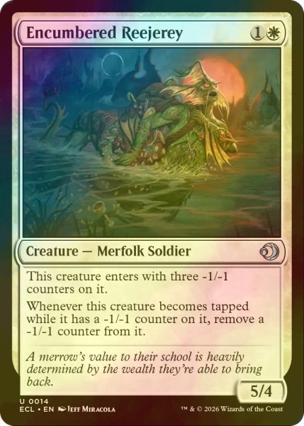 画像1: [FOIL] 動きにくい騎兵/Encumbered Reejerey 【英語版】 [ECL-白U] (1)