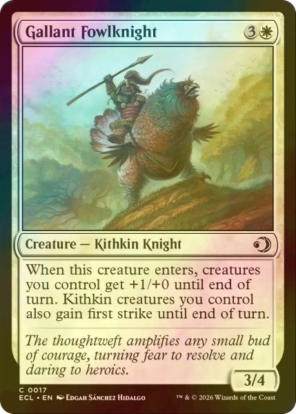 画像1: [FOIL] 勇敢な鶏騎士/Gallant Fowlknight 【英語版】 [ECL-白C] (1)