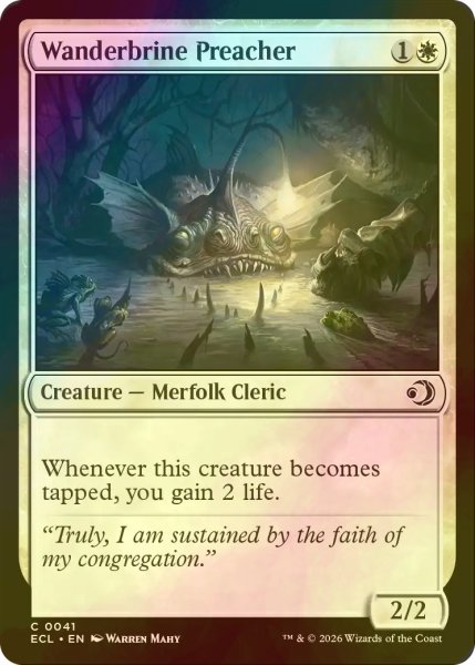 画像1: [FOIL] ワンダーブラインの説教者/Wanderbrine Preacher 【英語版】 [ECL-白C] (1)
