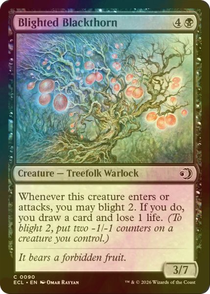 画像1: [FOIL] 立ち枯れた黒茨/Blighted Blackthorn 【英語版】 [ECL-黒C] (1)
