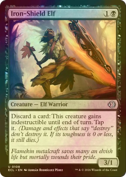 画像1: [FOIL] 鉄盾のエルフ/Iron-Shield Elf 【英語版】 [ECL-黒U] (1)