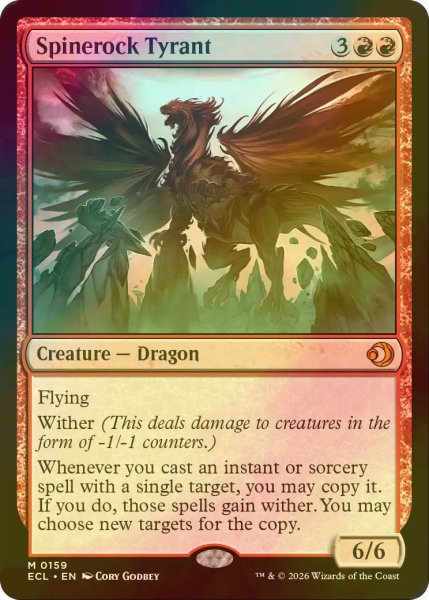 画像1: [FOIL] 背骨岩の暴君/Spinerock Tyrant 【英語版】 [ECL-赤MR] (1)