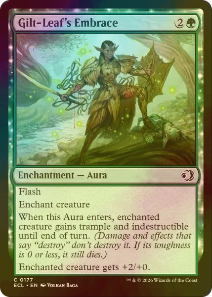画像1: [FOIL] 光り葉の抱擁/Gilt-Leaf's Embrace 【英語版】 [ECL-緑C] (1)