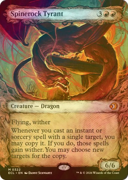 画像1: [FOIL] 背骨岩の暴君/Spinerock Tyrant (ショーケース版) 【英語版】 [ECL-赤MR] (1)