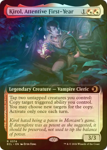 画像1: [FOIL] 注意深い一年生、キーロル/Kirol, Attentive First-Year (拡張アート版) 【英語版】 [ECL-金R] (1)