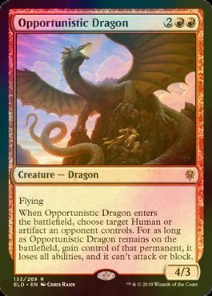 画像1: [FOIL] 日和見ドラゴン/Opportunistic Dragon 【英語版】 [ELD-赤R] (1)