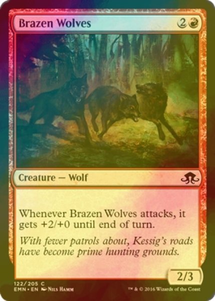 画像1: [FOIL] 猛々しい狼/Brazen Wolves 【英語版】 [EMN-赤C] (1)