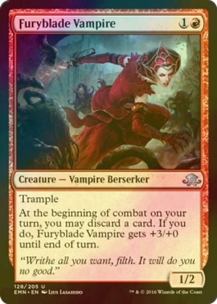 画像1: [FOIL] 怒り刃の吸血鬼/Furyblade Vampire 【英語版】 [EMN-赤U] (1)