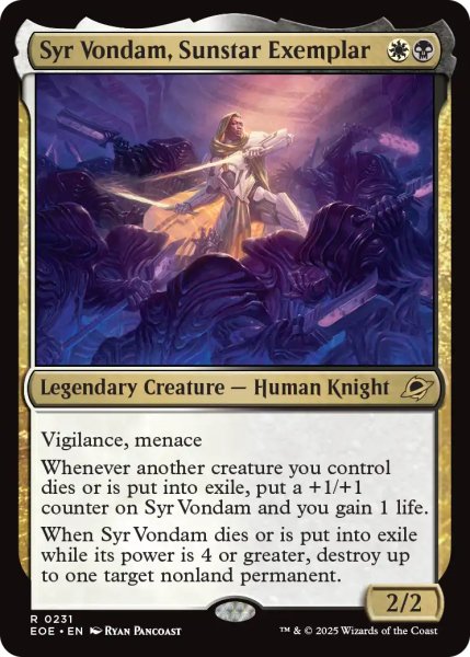 画像1: サンスターの模範、ヴォンダム卿/Syr Vondam, Sunstar Exemplar 【英語版】 [EOE-金R] (1)