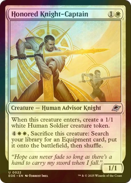 画像1: [FOIL] 栄誉ある騎士長/Honored Knight-Captain 【英語版】 [EOE-白U]*詳細要確認 (1)