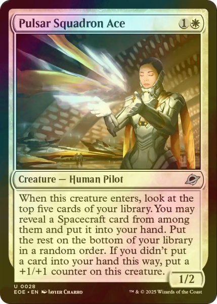 画像1: [FOIL] パルサー戦隊の撃墜王/Pulsar Squadron Ace 【英語版】 [EOE-白U]*詳細要確認 (1)