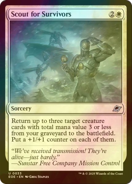 画像1: [FOIL] 生存者探し/Scout for Survivors 【英語版】 [EOE-白U]*詳細要確認 (1)