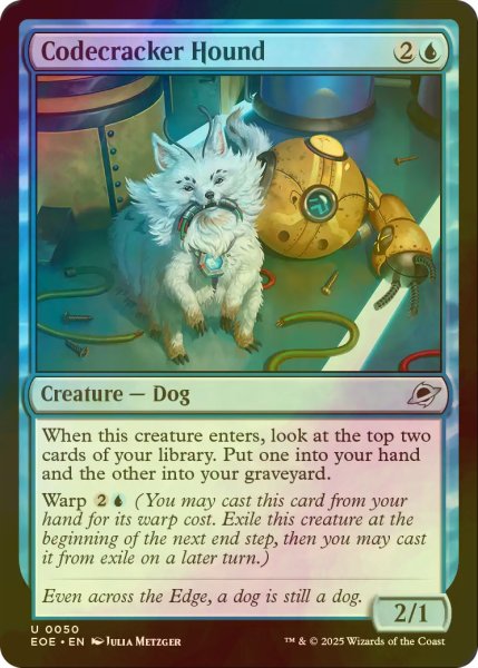 画像1: [FOIL] コード破りの猟犬/Codecracker Hound 【英語版】 [EOE-青U]*詳細要確認 (1)