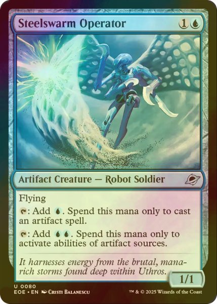 画像1: [FOIL] 鉄群れの操縦者/Steelswarm Operator 【英語版】 [EOE-青U]*詳細要確認 (1)