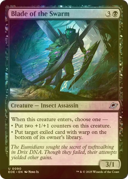 画像1: [FOIL] 群れの刃/Blade of the Swarm 【英語版】 [EOE-黒U]*詳細要確認 (1)