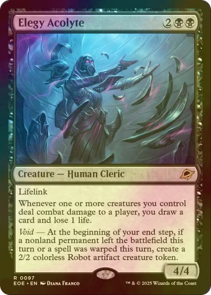画像1: [FOIL] エレジーの見習い/Elegy Acolyte 【英語版】 [EOE-黒R]*詳細要確認 (1)