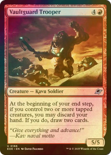 画像1: [FOIL] 保管庫守りの強兵/Vaultguard Trooper 【英語版】 [EOE-赤U]*詳細要確認 (1)