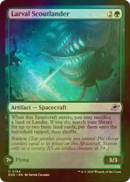 画像1: [FOIL] 未発達の偵察着陸船/Larval Scoutlander 【英語版】 [EOE-緑U]*詳細要確認 (1)
