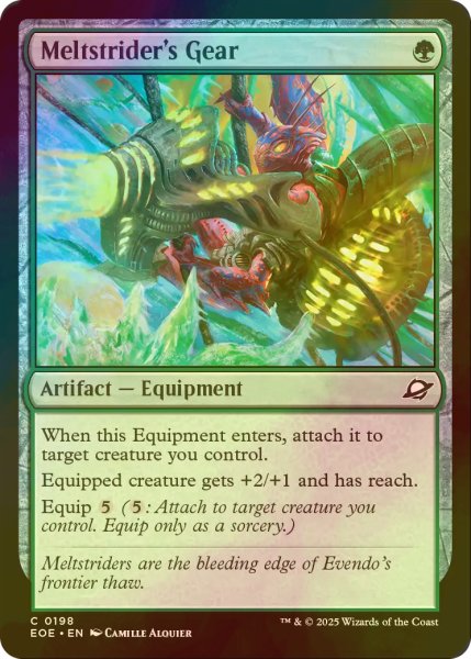 画像1: [FOIL] 溶かし歩きの機械装置/Meltstrider's Gear 【英語版】 [EOE-緑C]*詳細要確認 (1)