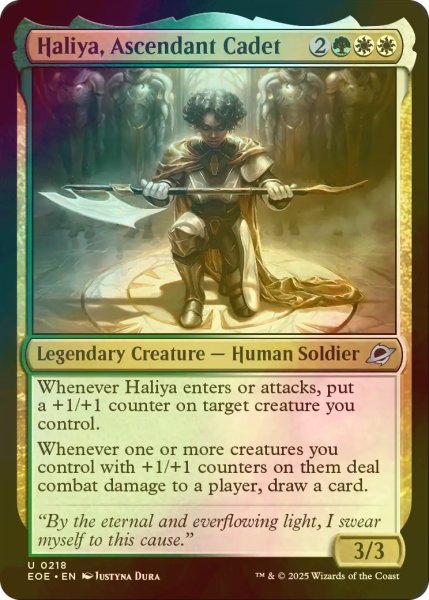 画像1: [FOIL] 頭角表す士官候補生、ハリーヤ/Haliya, Ascendant Cadet 【英語版】 [EOE-金U]*詳細要確認 (1)