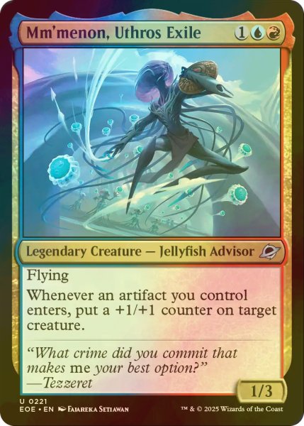 画像1: [FOIL] ウスロスを追われし者、ムメノン/Mm'menon, Uthros Exile 【英語版】 [EOE-金U]*詳細要確認 (1)
