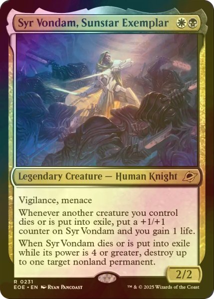 画像1: [FOIL] サンスターの模範、ヴォンダム卿/Syr Vondam, Sunstar Exemplar 【英語版】 [EOE-金R]*詳細要確認 (1)