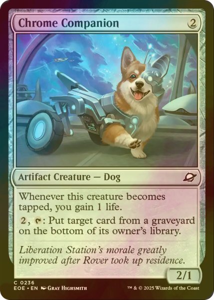 画像1: [FOIL] 金属の相棒/Chrome Companion 【英語版】 [EOE-灰C]*詳細要確認 (1)