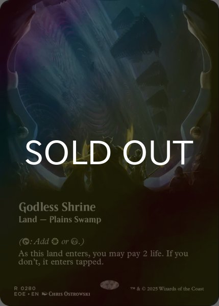 画像1: [FOIL] 神無き祭殿/Godless Shrine No.280 (全面アート・海外産ブースター版) 【英語版】 [EOE-土地R]*詳細要確認 (1)