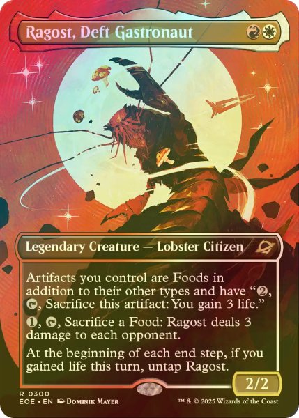 画像1: [FOIL] 手際の良い宇宙調理士、ラゴスト/Ragost, Deft Gastronaut (全面アート・海外産ブースター版) 【英語版】 [EOE-金R]*詳細要確認 (1)