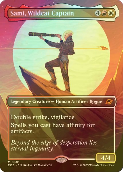 画像1: [FOIL] ワイルドキャット隊長、サミ/Sami, Wildcat Captain (全面アート・海外産ブースター版) 【英語版】 [EOE-金MR] (1)