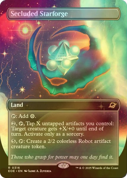 画像1: [FOIL] 隔離された星鍛冶場/Secluded Starforge (全面アート・海外産ブースター版) 【英語版】 [EOE-土地R]*詳細要確認 (1)