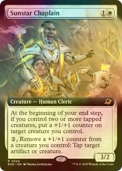 画像1: [FOIL] サンスターの司祭/Sunstar Chaplain (拡張アート版) 【英語版】 [EOE-白R]*詳細要確認 (1)