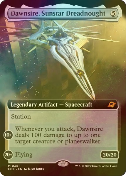 画像1: [FOIL] サンスターの弩級艦、ドーンサイアー/Dawnsire, Sunstar Dreadnought (拡張アート版) 【英語版】 [EOE-灰MR] (1)