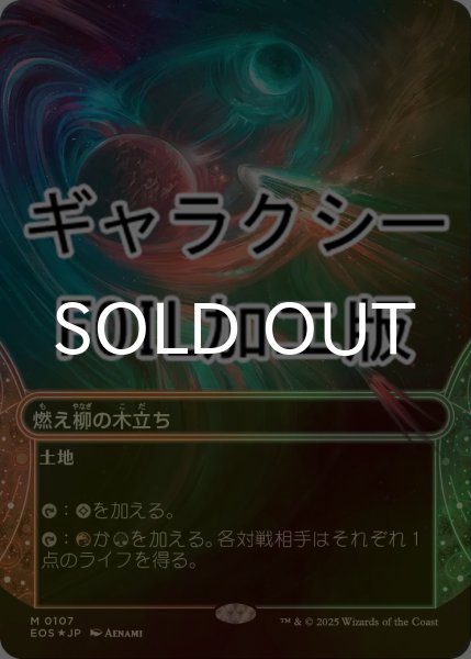 画像1: [FOIL] 燃え柳の木立ち/Grove of the Burnwillows No.107 (ショーケース版・ギャラクシー仕様) 【日本語版】 [EOS-土地MR]*詳細要確認 (1)