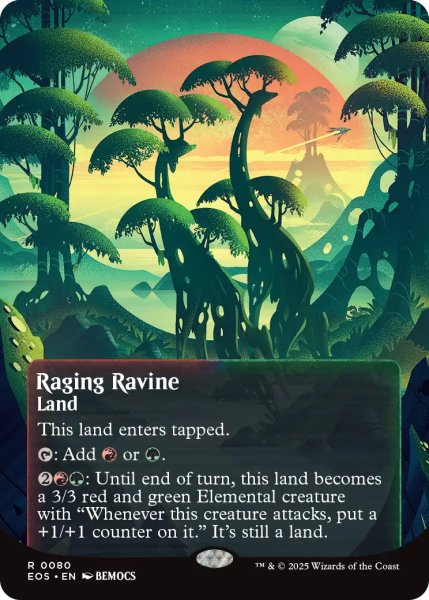 画像1: 怒り狂う山峡/Raging Ravine No.080 (全面アート版) 【英語版】 [EOS-土地R] (1)